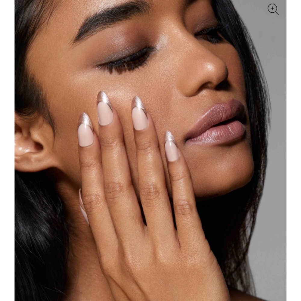 Static Nails, Velvet French, Almond